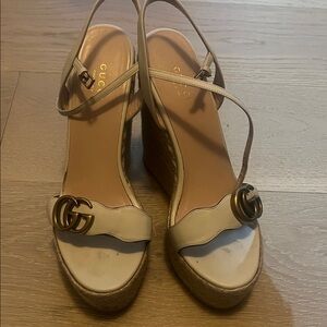 Gucci Women's Beige Wedge Sandals